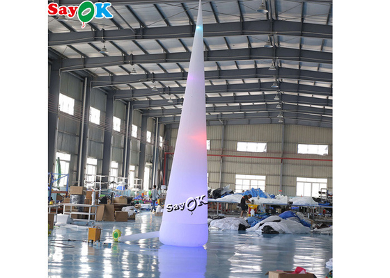 7m 23ft White Led Inflatable Traffic Cone With Colors Changing Lights