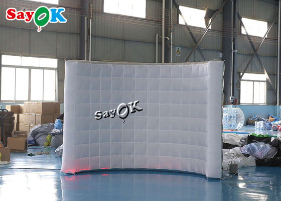 Professional Photo Studio Silver Led Light Backdrop Inflatable Photo Booth Wall 3x1.5x2.3mH For Wedding Party
