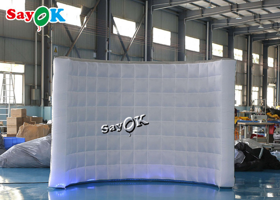 Professional Photo Studio Silver Led Light Backdrop Inflatable Photo Booth Wall 3x1.5x2.3mH For Wedding Party