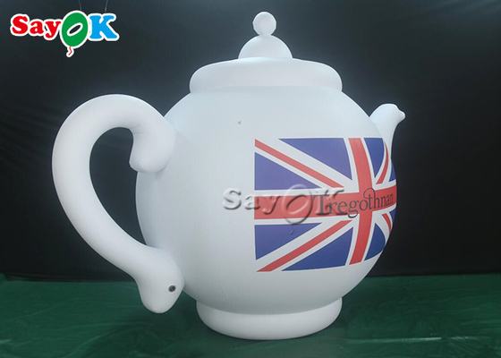 2m 6.6ft White Advertising Air Sealed Inflatable Teapot Model With Printing