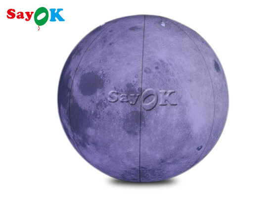 0.2mm PVC 6.6ft Giant Led Inflatable Moon Light Balloon For Space Theme Stage Decoration