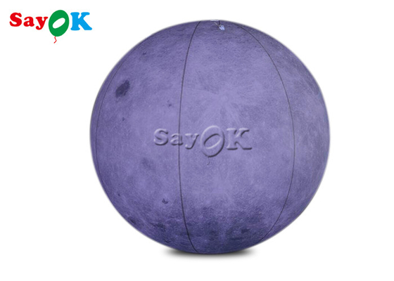 0.2mm PVC 6.6ft Giant Led Inflatable Moon Light Balloon For Space Theme Stage Decoration