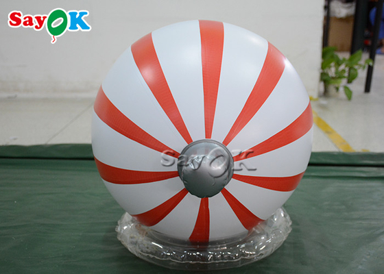 0.6m Red And White PVC Self Inflating Christmas Balloon Customized Store Decor