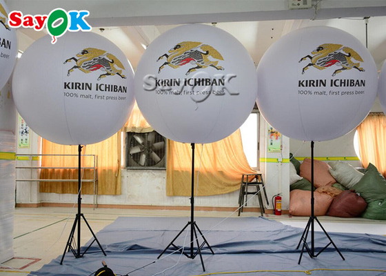 Logo Printing Inflatable Stand Lighted Balloon With Stainless Steel 190T Nylon