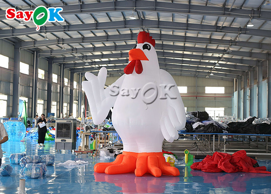 Festival Party Decor White Inflatable Cartoon Characters 13ft Animal Chicken Rooster Model Inflatable Yard Decorations
