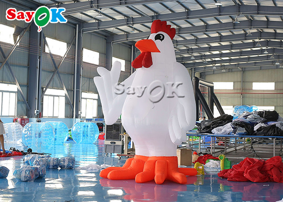 Festival Party Decor White Inflatable Cartoon Characters 13ft Animal Chicken Rooster Model Inflatable Yard Decorations