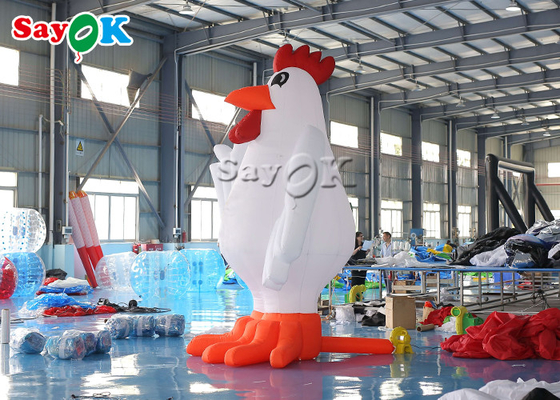 Festival Party Decor White Inflatable Cartoon Characters 13ft Animal Chicken Rooster Model