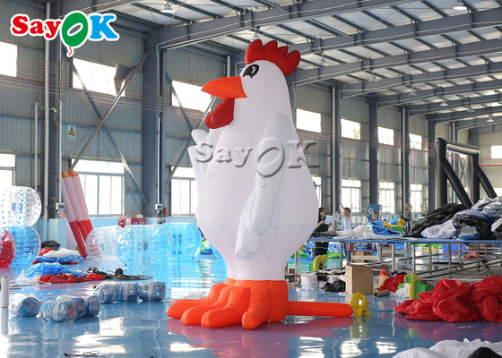 Festival Party Decor White Inflatable Cartoon Characters 13ft Animal Chicken Rooster Model Inflatable Yard Decorations