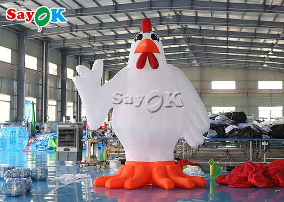 Festival Party Decor White Inflatable Cartoon Characters 13ft Animal Chicken Rooster Model Inflatable Yard Decorations