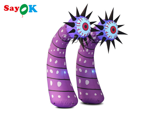 Commercial Led Inflatable Lighting Decoration Column Flower With Eyes