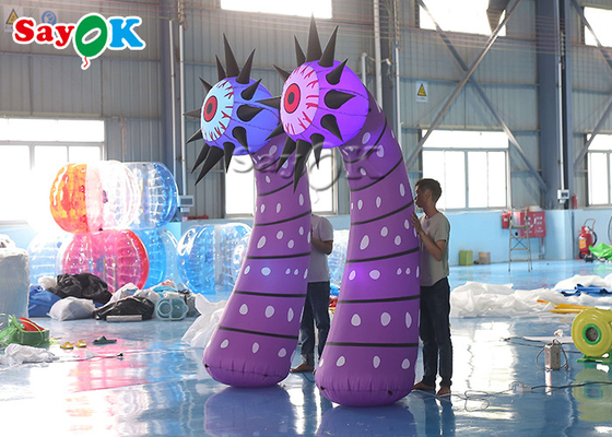 Commercial Led Inflatable Lighting Decoration Column Flower With Eyes