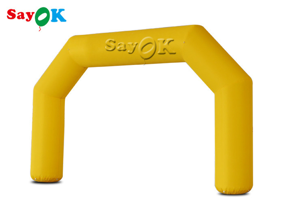 Inflatable Start Finish Line Yellow Pvc Oxford Cloth Outdoor Inflatable Entrance Arch With Air Blower 6x0.8x3.5mH