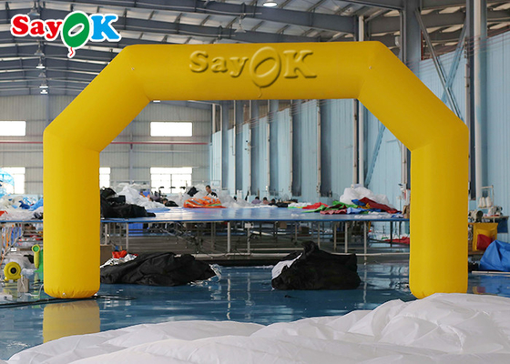 Inflatable Start Finish Line Yellow Pvc Oxford Cloth Outdoor Inflatable Entrance Arch With Air Blower 6x0.8x3.5mH