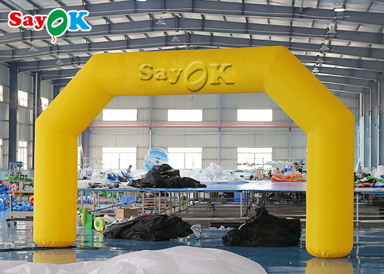 Inflatable Start Finish Line Yellow Pvc Oxford Cloth Outdoor Inflatable Entrance Arch With Air Blower 6x0.8x3.5mH