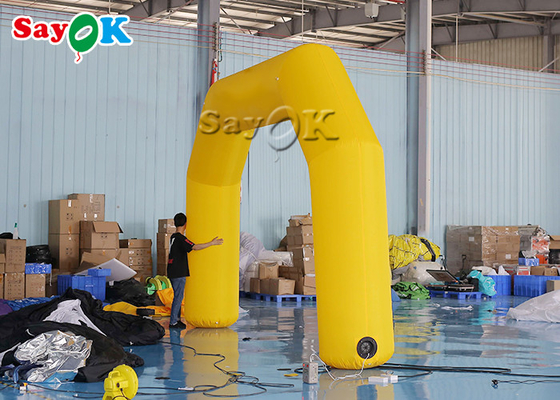 Inflatable Start Finish Line Yellow Pvc Oxford Cloth Outdoor Inflatable Entrance Arch With Air Blower 6x0.8x3.5mH