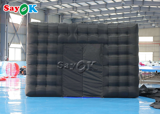 Air Inflatable Tent Black Big Commercial Outdoor Inflatable Cube Tent  With Led Light