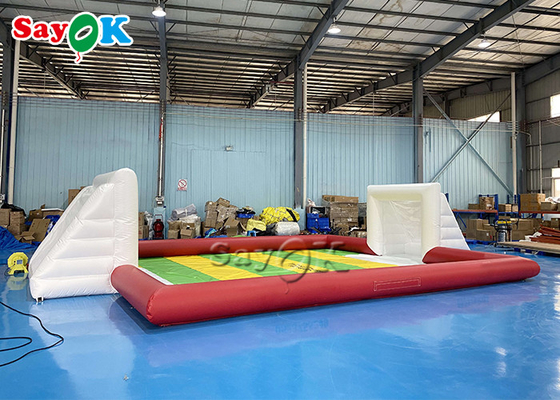Inflatable Party Games 10x7m Red Pvc Inflatable Sports Games Carnival Blow Up Soccer Field