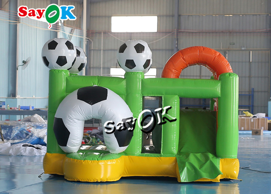 Green Small Football Jumper Inflatable Bounce Soccer Bouncer Slide Combo