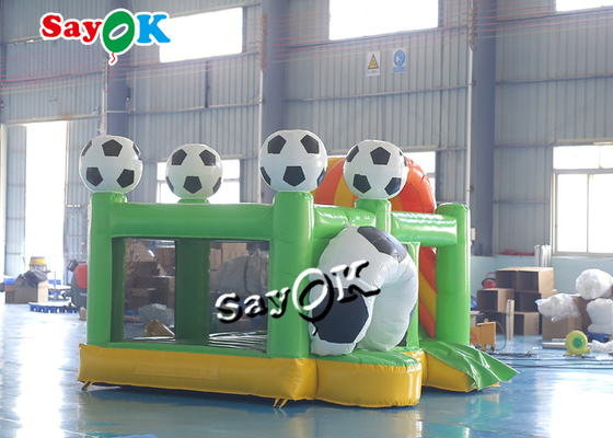 Green Small Football Jumper Inflatable Bounce Soccer Bouncer Slide Combo