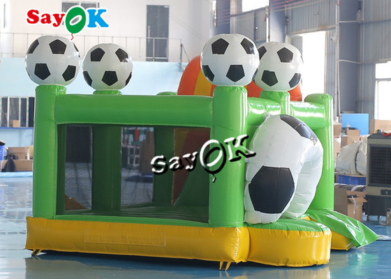 Green Small Football Jumper Inflatable Bounce Soccer Bouncer Slide Combo