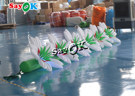 6m 20ft Inflatable Flower Chain With 16 Color Changing Lights For Valentine 'S Day Decorations