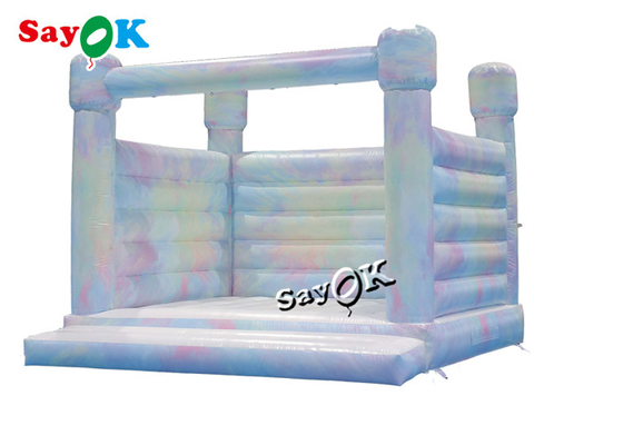 White PVC Wedding Party Moon Bounce Castle 4.3m 14ft Inflatable With Printing