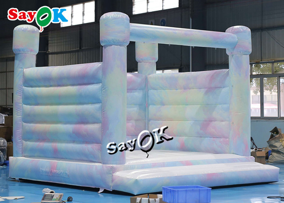 White PVC Wedding Party Moon Bounce Castle 4.3m 14ft Inflatable With Printing