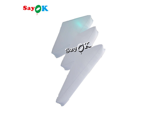 2m 6.6ft White Led Inflatable Lightning Model For Pub Music Event Decoration