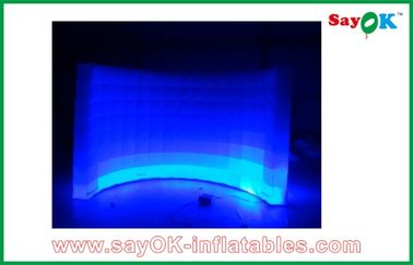 210D Oxford Cloth Office Decoration Inflatable Curve White Led Wall