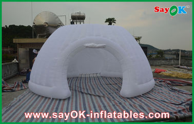 Strong Oxford Cloth Inflatable White Air Tent , Commercial Inflatable Roundness Tent Party Tent With LED Light