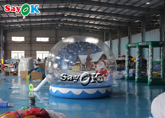 Transparent Inflatable Christmas Bounce House Snow Globe 3m 10ft For Xmas Decoration