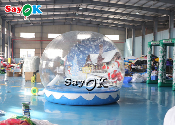 Transparent Inflatable Christmas Bounce House Snow Globe 3m 10ft For Xmas Decoration