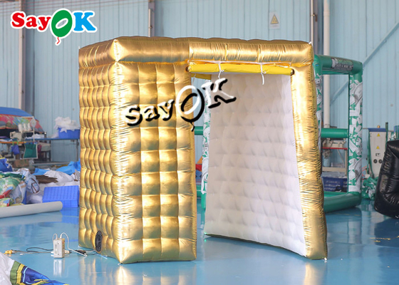 Inflatable Party Decorations 2.4m 8ft Gold Color Arc Inflatable Photo Booth Backdrop With Inner Air Blower