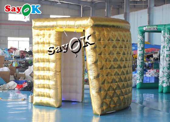 Inflatable Party Decorations 2.4m 8ft Gold Color Arc Inflatable Photo Booth Backdrop With Inner Air Blower