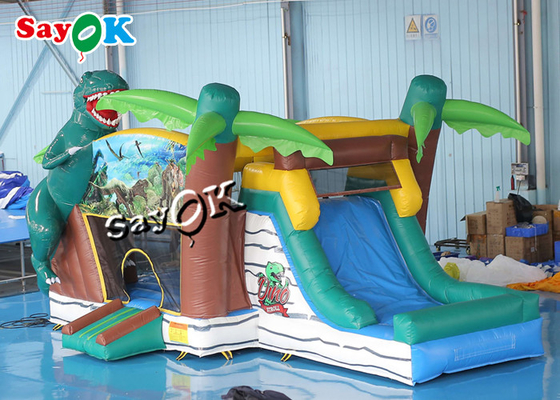 Jurassic Dinosaur Inflatable Bounce House Water Slide For Kids Playground