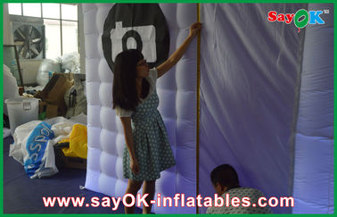 Photo Booth Led Lights Logo Print 2.5mx2.5mx2.5m Inflatable Photo Booth Photobooth