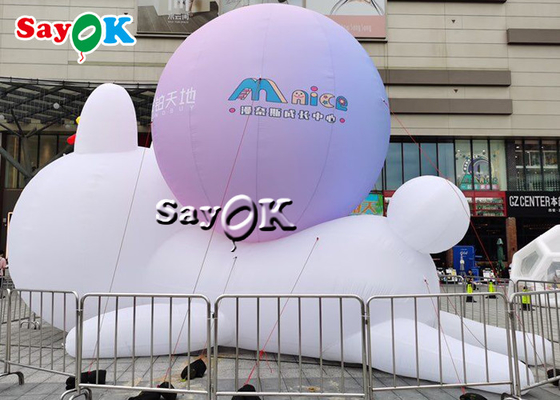 Inflatable Bunny Rabbits Inflatable Cartoon Characters With RGB Led Lighting Outdoor Mall Decor