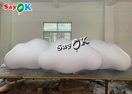 3m 10ft Custom Inflatable Products Ceiling Hanging PVC Cloud Balloon With LED Lights