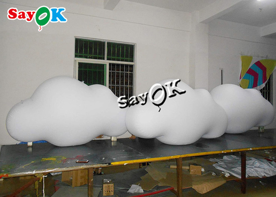 3m 10ft Custom Inflatable Products Ceiling Hanging PVC Cloud Balloon With LED Lights