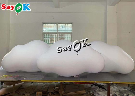 3m 10ft Custom Inflatable Products Ceiling Hanging PVC Cloud Balloon With LED Lights