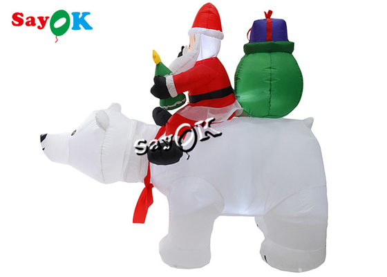 6 Feet Xmas Inflatable Holiday Decorations Yard Lawn Blow Up Santa Claus Rides Polar Bear