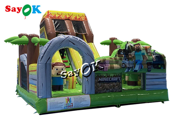 Minecraft Theme Cartoon Inflatable Bounce Castle Slide 6.5m 21.5ft