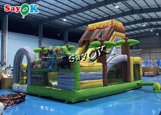 Minecraft Theme Cartoon Inflatable Bounce Castle Slide 6.5m 21.5ft
