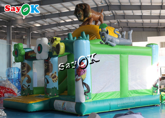 Madagascar Alitt Wild Theme Inflatable Bounce House Slide Combo Custom 5.5m 18ft