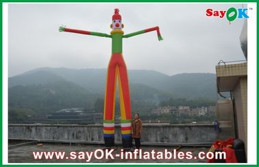 8m Yellow Inflatable Clown Dancer Double Legs Sky For Advertising