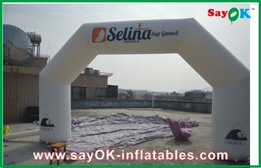 White 6 x 3M Inflatable Arch , Inflatable PVC Advertising Hotel Arch