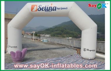 White Advertising 0.45mm PVC Inflatable Arch , Inflatable Star Finish Line Outdoor
