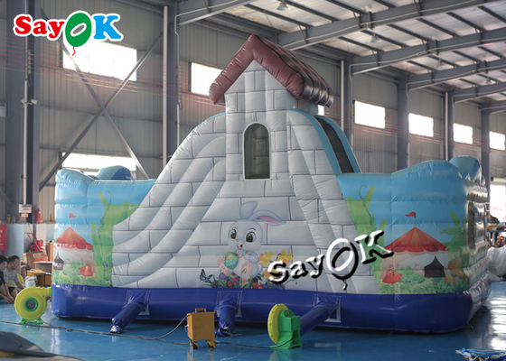 Unicorn Theme Kids Jumping Castle Slide Tarpaulin Inflatable Bouncy House With Blower