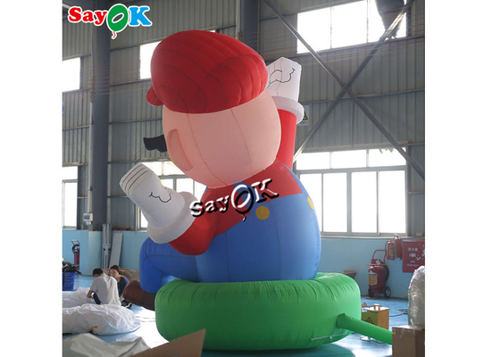 Blow Up Cartoon Characters 4m 13ft Giant Oxford Inflatable Super Mario For Festival Decoration