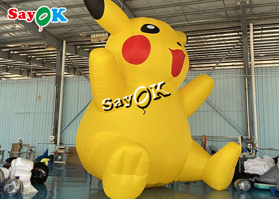 Yellow Pvc Airtight Inflatable Pikachu Model 6m 20ft Cartoon Characters For Birthday Parties